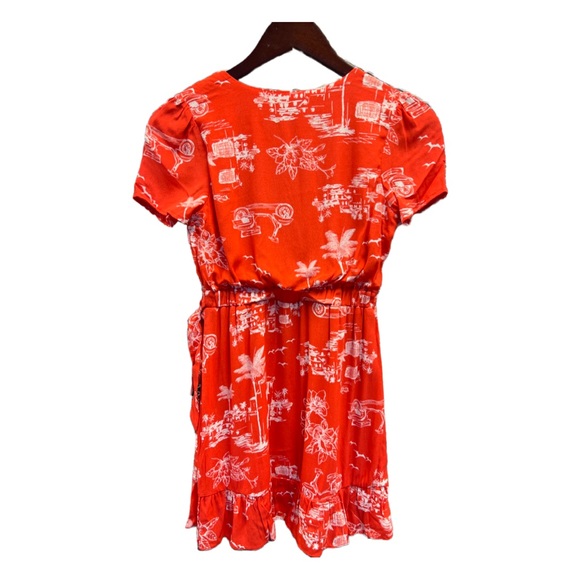 GB Girls Ruffle-Hem Faux-Wrap Fan Favs Dress Sz LRG Red Scooter Flower. - Picture 2 of 2